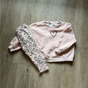 Zara Pink & Black Heart Set 18-24m